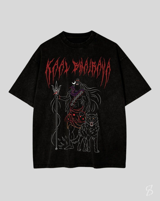Kaal Bhairav Glow-in-the-Dark Acid Wash Oversized T-Shirt