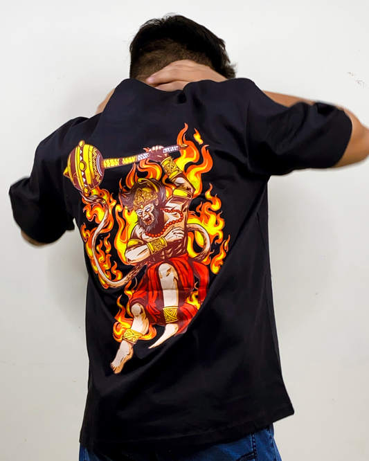 Hanuman: Fireform | Lanka Dahan Tee – 240 GSM Regular Fit