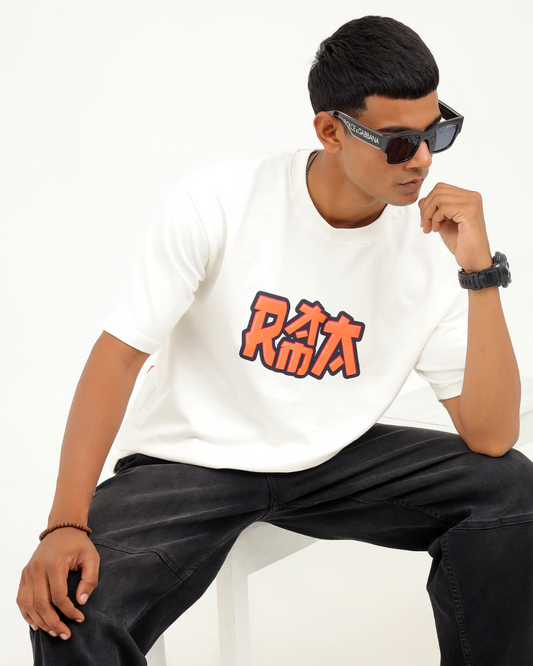 RAMA: The Warrior Anime Tee – Off White | 240 GSM Terry Cotton