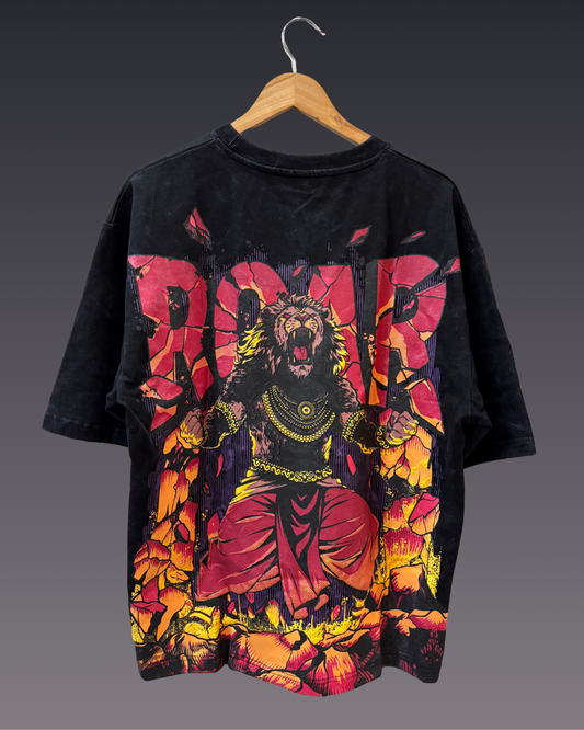 Narsimha Mahavatar Vintage Wash - Puff Printed T-Shirt